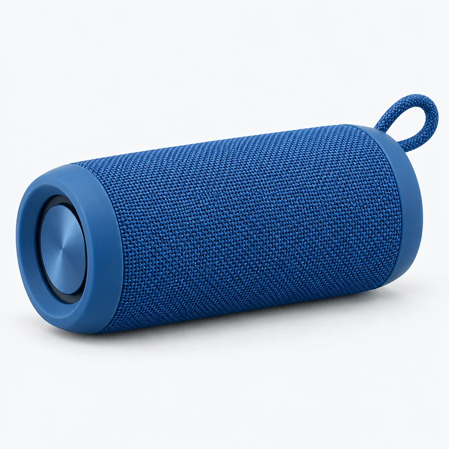 Blue portable Bluetooth speaker for everyday listening
